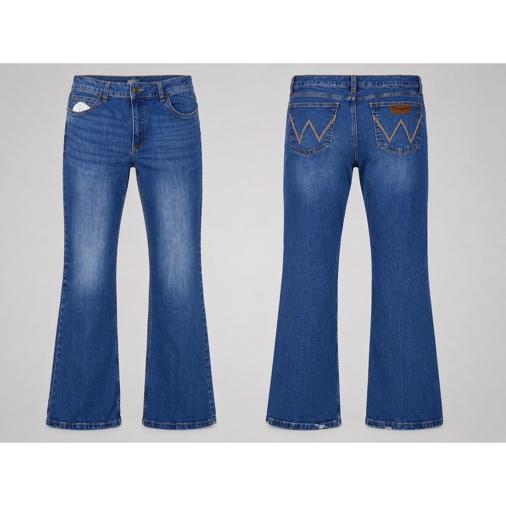 Wrangler Bootcut Jeans Womens 15x34 Medium Wash Stretch Denim Western Cowgirl